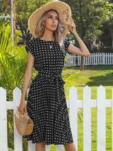 Load image into Gallery viewer, Vestido - A-Linien-Minikleid mit Blumenfalten