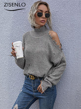 Load image into Gallery viewer, StraplessStyle - Hochgeschlossener Strickpullover Jersey