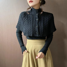 Load image into Gallery viewer, CapeChic - Strickstrickjacke mit Schal Pullover