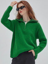 Load image into Gallery viewer, OversizeZip - Schicker Kragen-Reißverschluss-Pullover