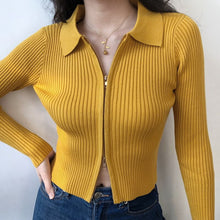 Load image into Gallery viewer, ElasticZip - Schlanker langärmeliger Strickpullover