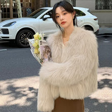 Load image into Gallery viewer, LuxuryKorea - Kragenlose Fuchs Pelz Jacke