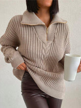 Load image into Gallery viewer, TruiZip - Pullover mit Polokragen und übergroßem Reißverschluss