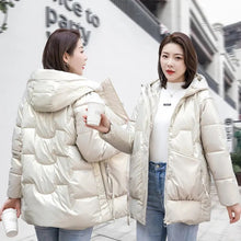 Load image into Gallery viewer, GlossyWarm - Einfarbige dicke Outwear mit Kapuze