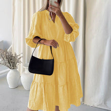 Load image into Gallery viewer, Faltenhemd - Kleid mit Stehkragen