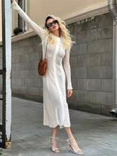 Load image into Gallery viewer, Strick - Bodycon O-Ausschnitt Herbstkleid