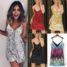 Load image into Gallery viewer, GlitzGlam - Pailletten-Nachtclub-Minikleid