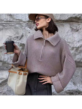 Load image into Gallery viewer, FashionZip - Solider Pullover mit Reißverschluss in Coltrui