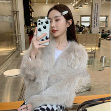 Load image into Gallery viewer, LuxuryKorea - Kragenlose Fuchs Pelz Jacke