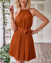 Load image into Gallery viewer, Plissee - Ärmelloses A-Linien-Minikleid