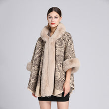 Load image into Gallery viewer, PonchoFur - Tweed Strickjacke Pelzjacke