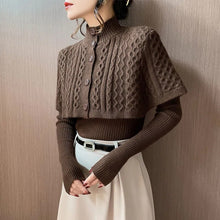 Load image into Gallery viewer, CapeChic - Strickstrickjacke mit Schal Pullover