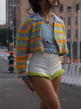 Load image into Gallery viewer, StripeVest - Sexy gestrickter Harajuku Pullover mit Reißverschluss
