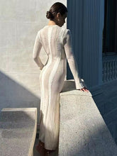 Load image into Gallery viewer, Strick - Bodycon O-Ausschnitt Herbstkleid