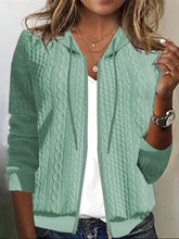 Load image into Gallery viewer, HoodedZip - Basic-Strickpullover mit Reißverschluss