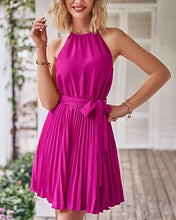 Load image into Gallery viewer, Plissee - Ärmelloses A-Linien-Minikleid