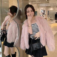 Load image into Gallery viewer, LuxuryKorea - Kragenlose Fuchs Pelz Jacke
