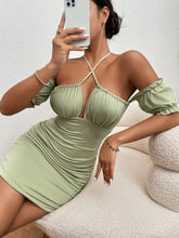 Load image into Gallery viewer, Fairyshely - Grünes Clubwear-Kleid mit Rüschen