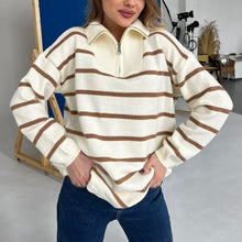 Load image into Gallery viewer, StripedTrui - Strickpullover mit Umlegekragen