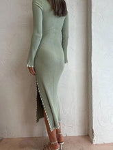 Load image into Gallery viewer, Quadratischer Kragen - Gestricktes Bodycon-Kleid