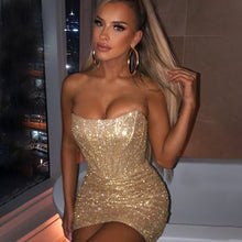 Load image into Gallery viewer, Navi - Glitzerndes Bodycon-Minikleid