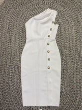 Load image into Gallery viewer, WhiteColor - Bodycon-Minikleid mit Knopfleiste