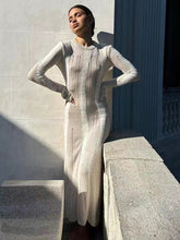 Load image into Gallery viewer, Strick - Bodycon O-Ausschnitt Herbstkleid