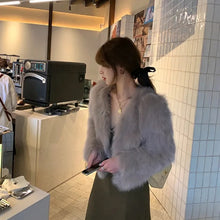 Load image into Gallery viewer, LuxuryKorea - Kragenlose Fuchs Pelz Jacke