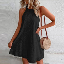 Load image into Gallery viewer, LaceChic - Ärmelloses hohles Minikleid mit Spitze