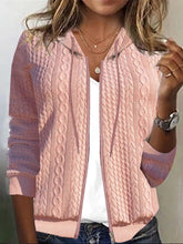 Load image into Gallery viewer, HoodedZip - Basic-Strickpullover mit Reißverschluss