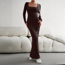Load image into Gallery viewer, Gerippt - Lässiges schwarzes Maxikleid