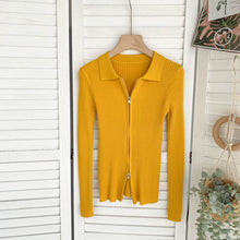 Load image into Gallery viewer, ElasticZip - Schlanker langärmeliger Strickpullover