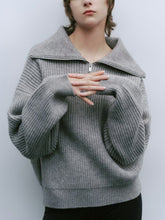Load image into Gallery viewer, OversizeZip - Schicker Kragen-Reißverschluss-Pullover