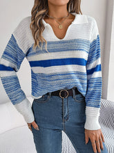Load image into Gallery viewer, StripeStyle - Lässiges Strick-Top mit V-Ausschnitt