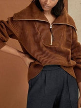 Load image into Gallery viewer, CropTopZip - Vintage-Crop-Strickpullover
