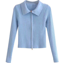 Load image into Gallery viewer, ElasticZip - Schlanker langärmeliger Strickpullover
