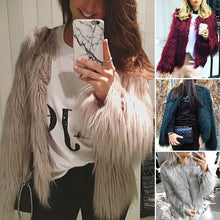 Load image into Gallery viewer, ColorfulPlush - Zottelige Pelzjacke