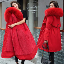 Load image into Gallery viewer, UrbanPuff - Langer koreanischer wattierter Wintermantel in lockerer Größe