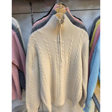Load image into Gallery viewer, ElegantZip - Beigefarbener Büro-Damenpullover mit Reißverschluss