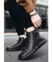 Load image into Gallery viewer, Gael - Robuste Herren-Lederstiefel aus schwarzem Leder