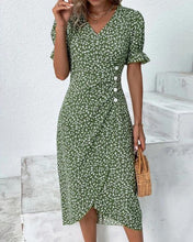 Load image into Gallery viewer, Xanthe - Kurzärmeliges Kleid mit Blumendruck