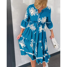 Load image into Gallery viewer, Yza Mae - Geblümtes Kleid mit 3/4 Ärmeln