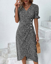 Load image into Gallery viewer, Xanthe - Kurzärmeliges Kleid mit Blumendruck