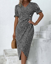 Load image into Gallery viewer, Xanthe - Kurzärmeliges Kleid mit Blumendruck