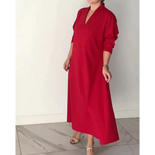 Load image into Gallery viewer, Pandi - Rotes Frauen Elegantes V-Ring Kleid