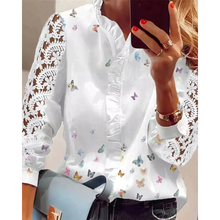 Load image into Gallery viewer, Eliza - Schmetterling V-Ausschnitt Bluse mit Ärmeln