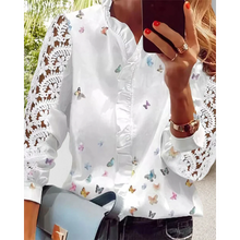 Load image into Gallery viewer, Eliza - Schmetterling V-Ausschnitt Bluse mit Ärmeln