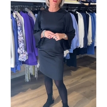 Load image into Gallery viewer, Ariana - Damen-Rundhals-Kleid mit Glockenärmeln