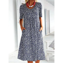 Load image into Gallery viewer, Adnha - Lässiges Kleid mit Rundhalsausschnitt und Blumenmuster