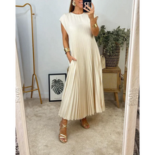 Load image into Gallery viewer, Remma - Ärmelloses, plissiertes, einfarbiges Kleid